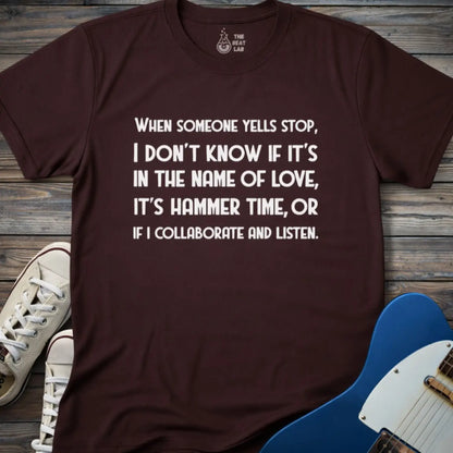 When Someone Yells Stop T-shirt - Dark Chocolate / S - T-Shirt