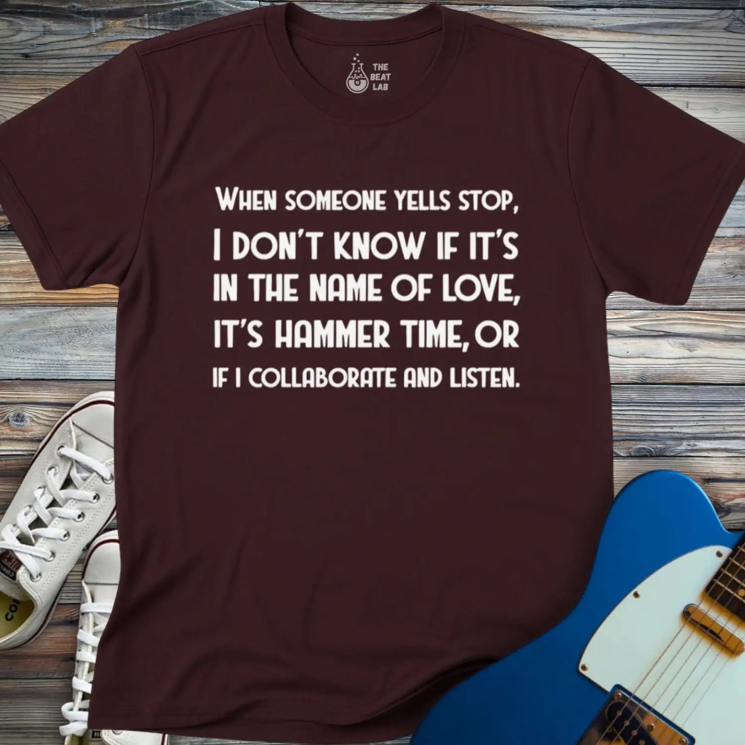 When Someone Yells Stop T-shirt - Dark Chocolate / S - T-Shirt