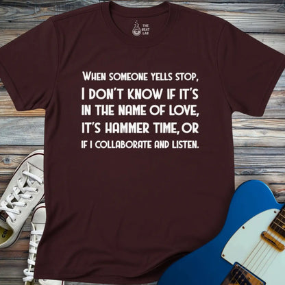 When Someone Yells Stop T-shirt - Dark Chocolate / S - T-Shirt