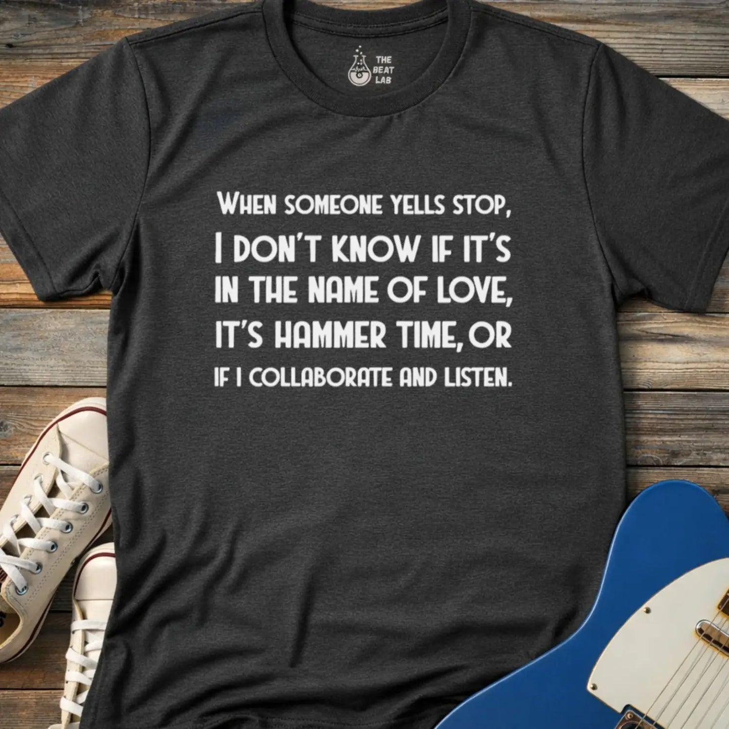 When Someone Yells Stop T-shirt - Dark Heather Grey / S - T-Shirt