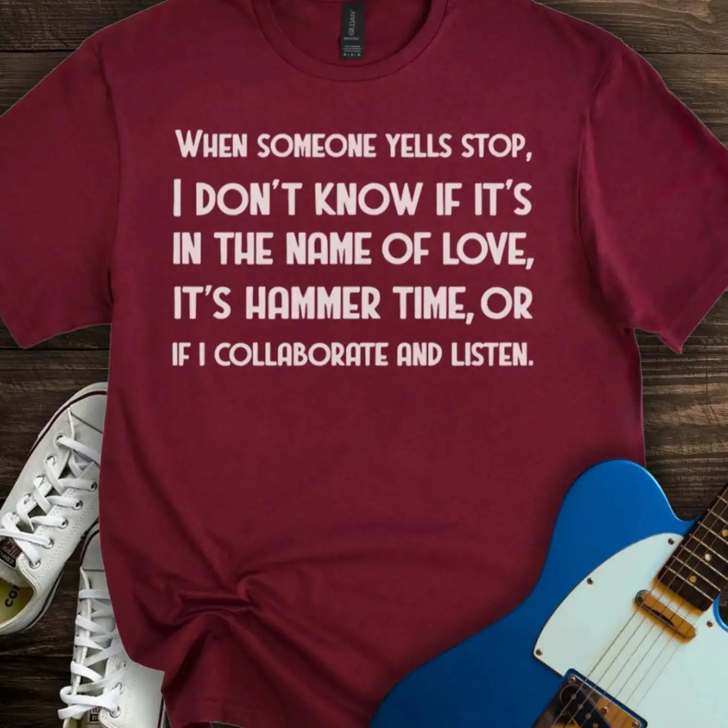 When Someone Yells Stop T-shirt Maroon