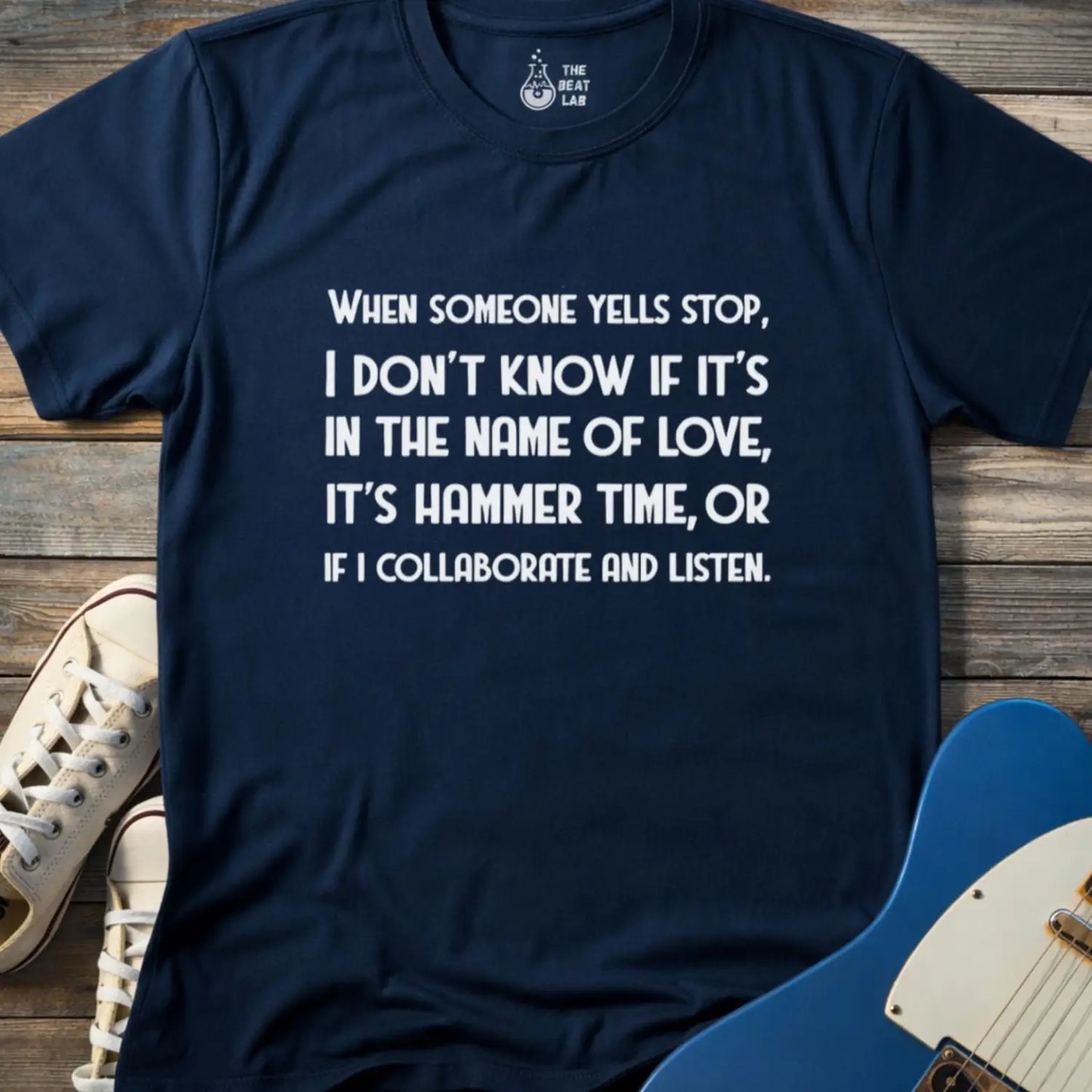 When Someone Yells Stop T-shirt - Navy / S - T-Shirt