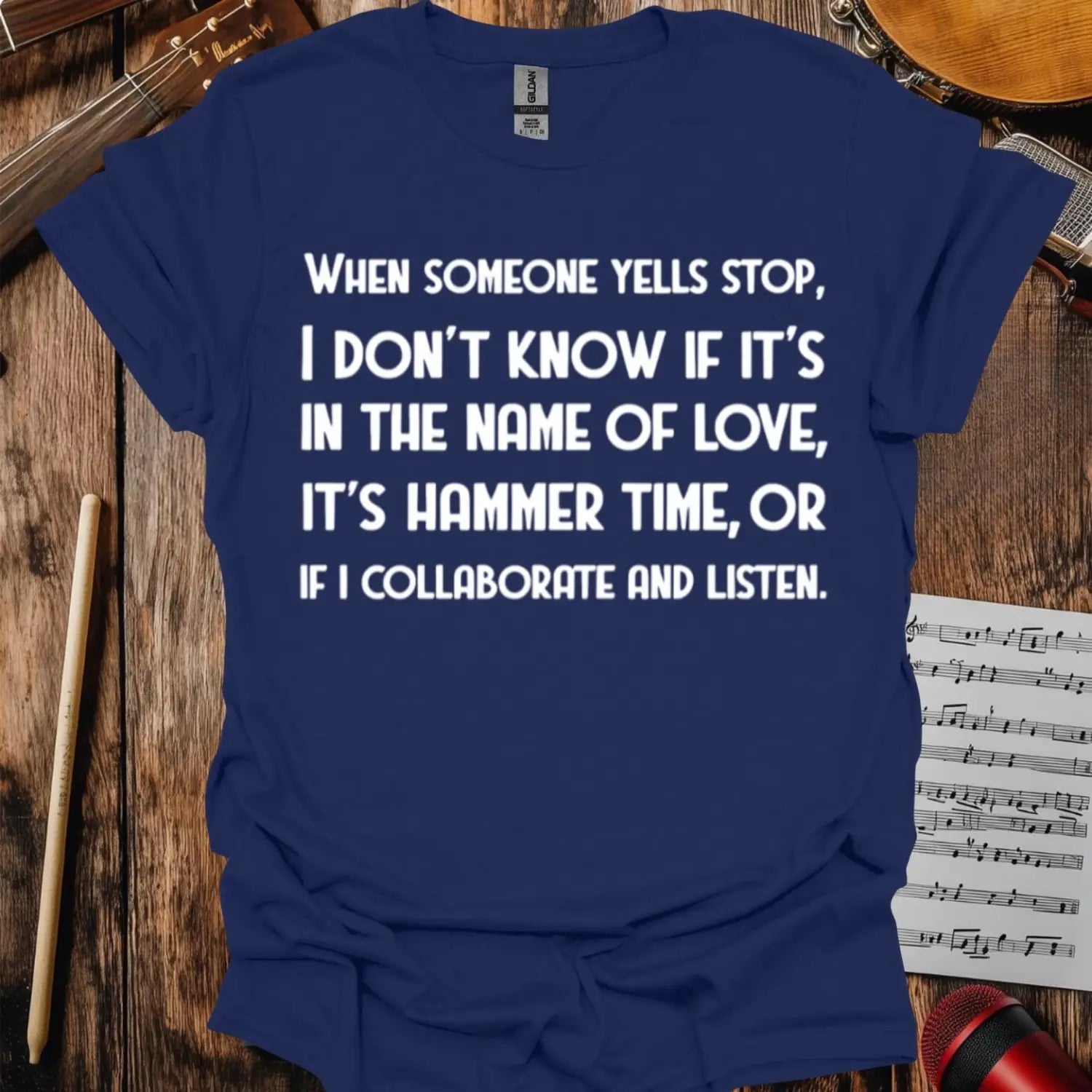 When Someone Yells Stop T-shirt - S / Navy - T-Shirt