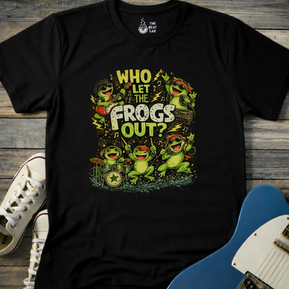Who Let the Frogs Out T-shirt - Black / S - T-Shirt