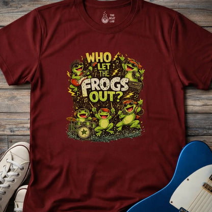 Who Let the Frogs Out T-shirt - Maroon / S - T-Shirt
