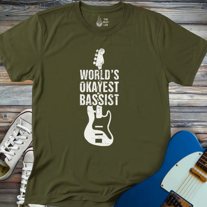 World’s Okayest Bassist (II) T-shirt - Military Green / S - T-Shirt