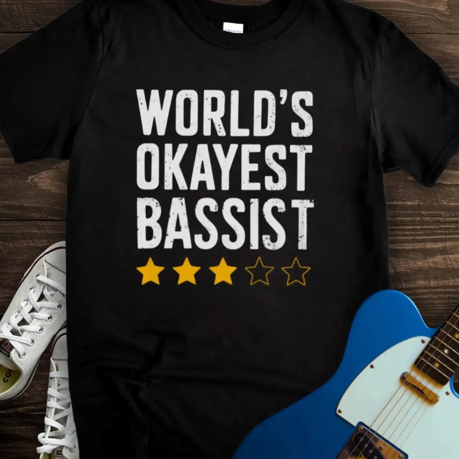 World's Okayest Bassist T-shirt Black