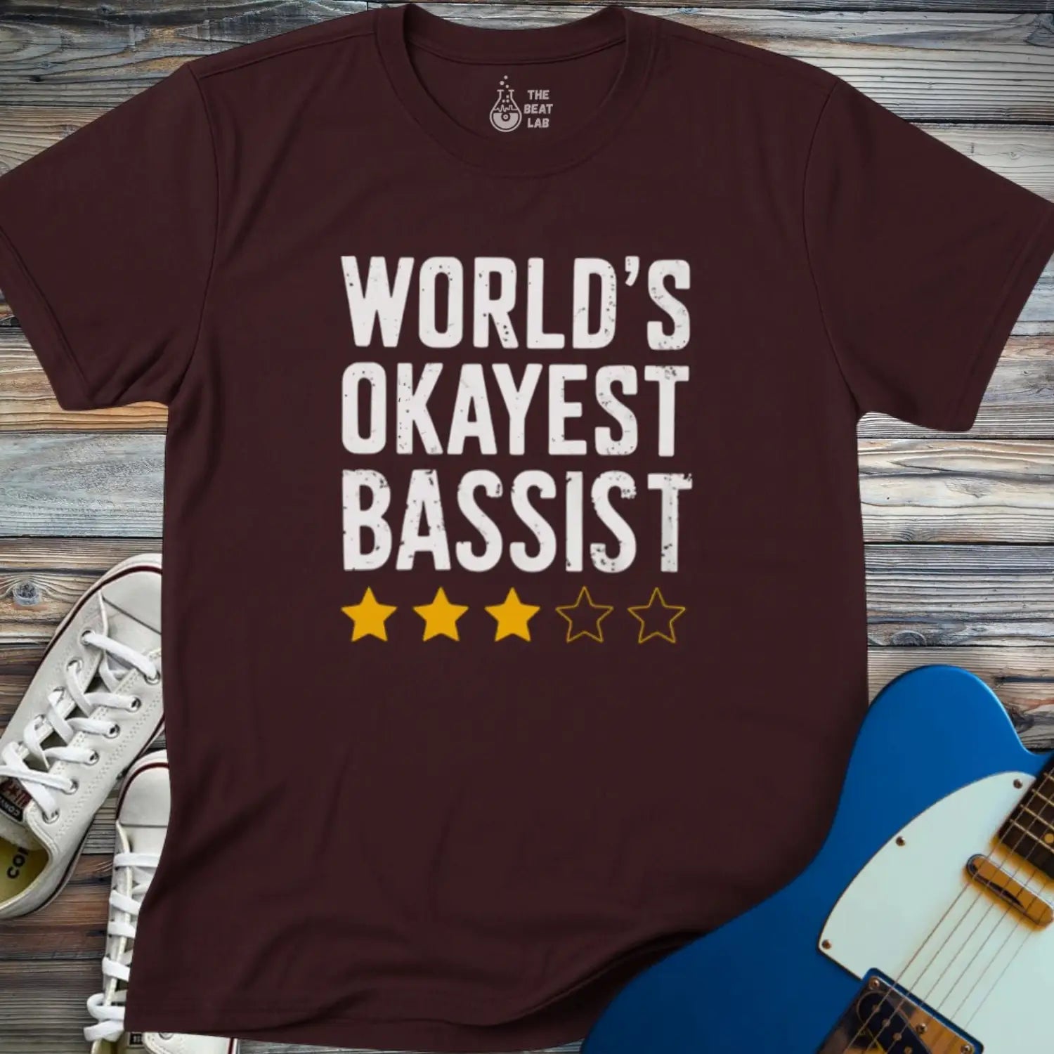 World’s Okayest Bassist T-shirt - Dark Chocolate / S - T-Shirt