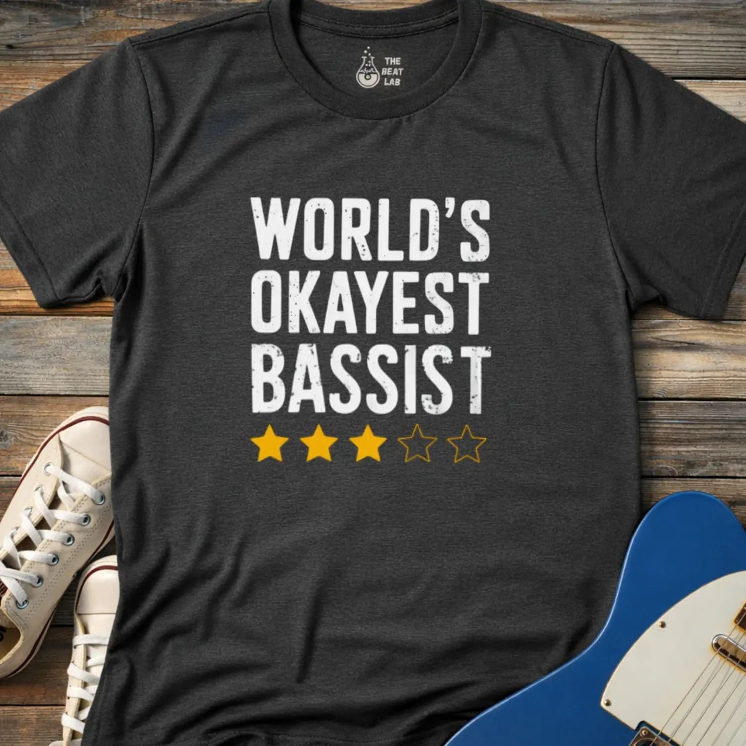 World’s Okayest Bassist T-shirt - Dark Heather Grey / S - T-Shirt