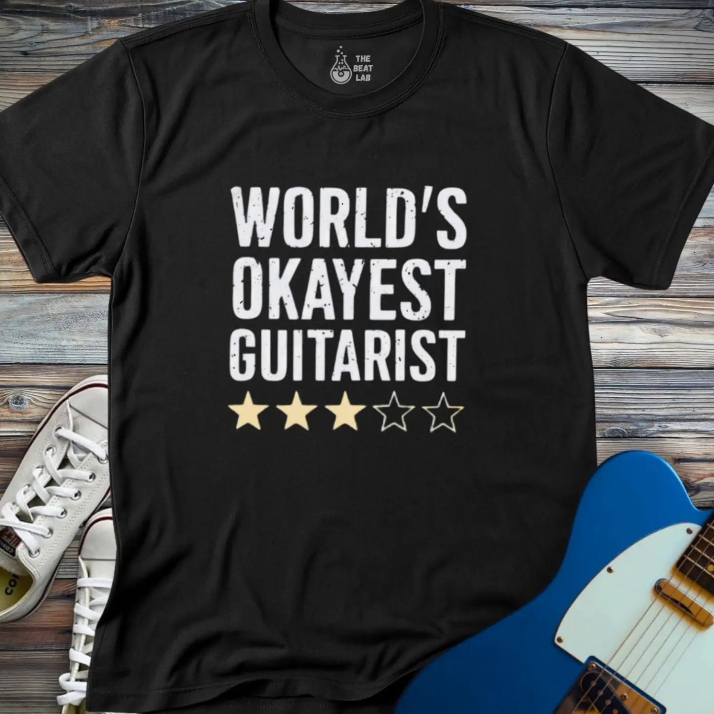 World’s Okayest Guitarist T-shirt - Black / S - T-Shirt