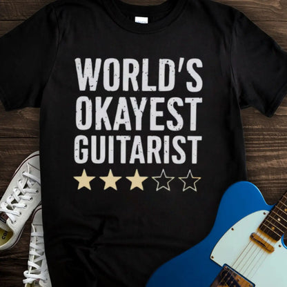 World’s Okayest Guitarist T-shirt - Black / S - T-Shirt