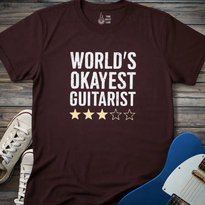 World’s Okayest Guitarist T-shirt - Dark Chocolate / S - T-Shirt