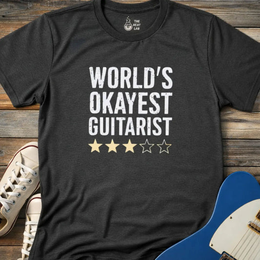 World’s Okayest Guitarist T-shirt - Dark Heather Grey / S - T-Shirt