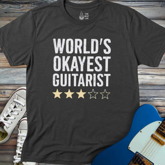 World’s Okayest Guitarist T-shirt - Dark Heather Grey / S - T-Shirt
