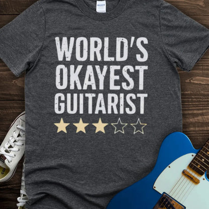 World’s Okayest Guitarist T-shirt - Dark Heather Grey / S - T-Shirt