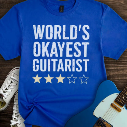 World’s Okayest Guitarist T-shirt - Royal / S - T-Shirt