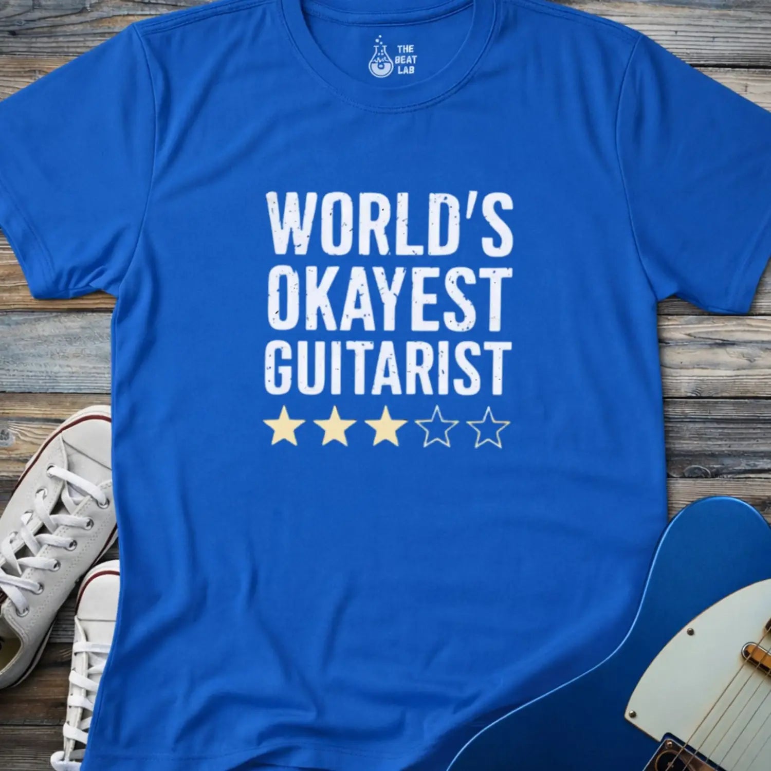 World’s Okayest Guitarist T-shirt - Royal / S - T-Shirt