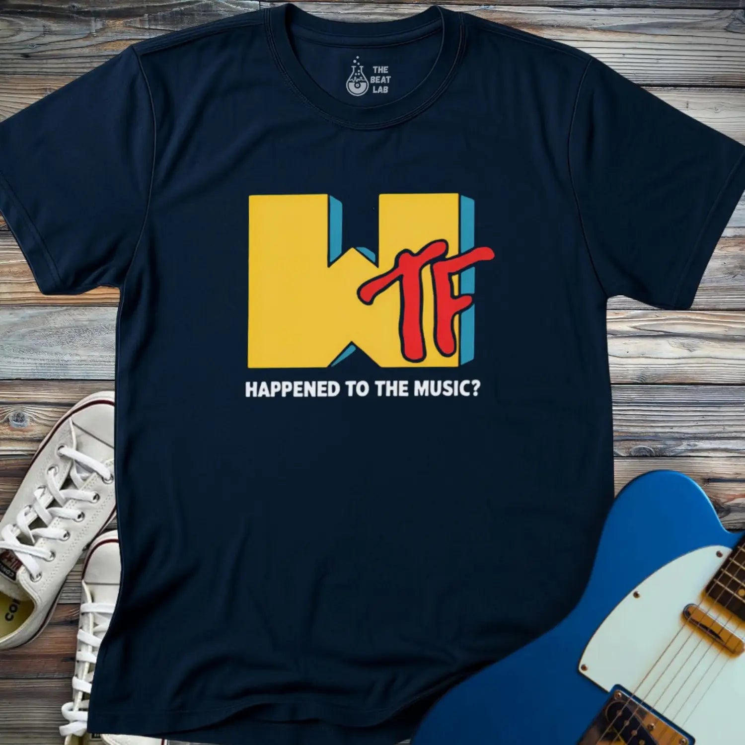 WTF Happened T-shirt - Navy / S - T-Shirt